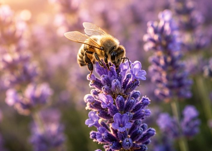 A bee on Nene Valley lavender